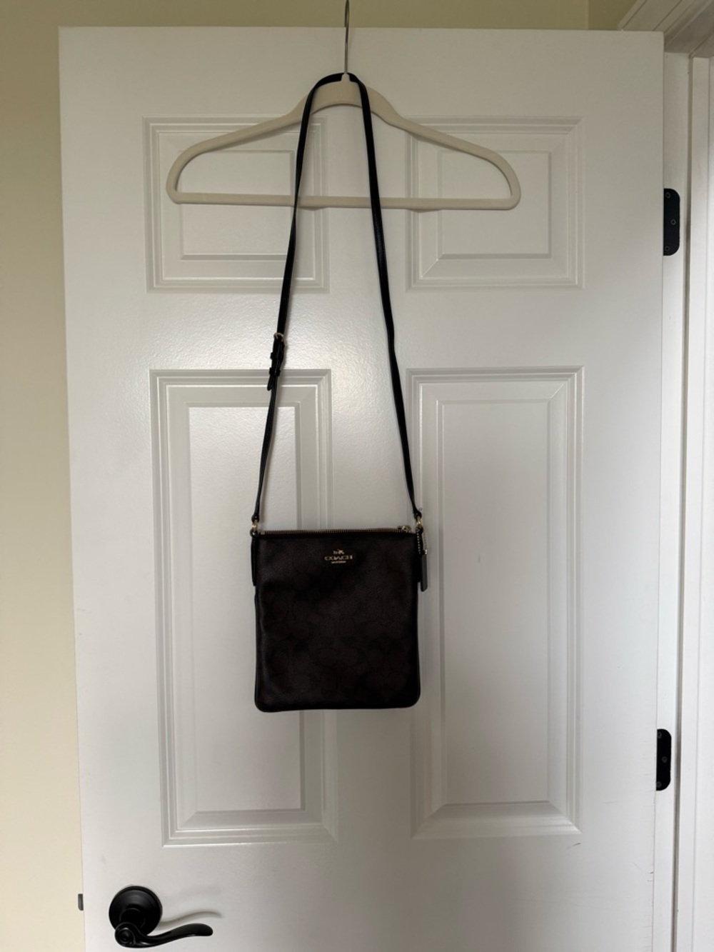 Coach Brown Crossbody Bag - Signature Pattern